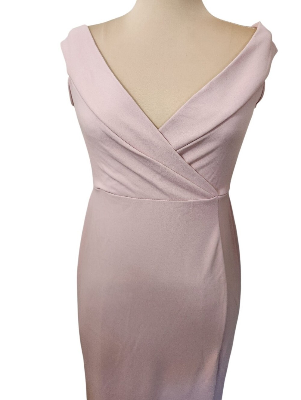 NASTY GAL Rose Off The Shoulder High Slit Midi Dress - Size 8 - Picture 6 of 16